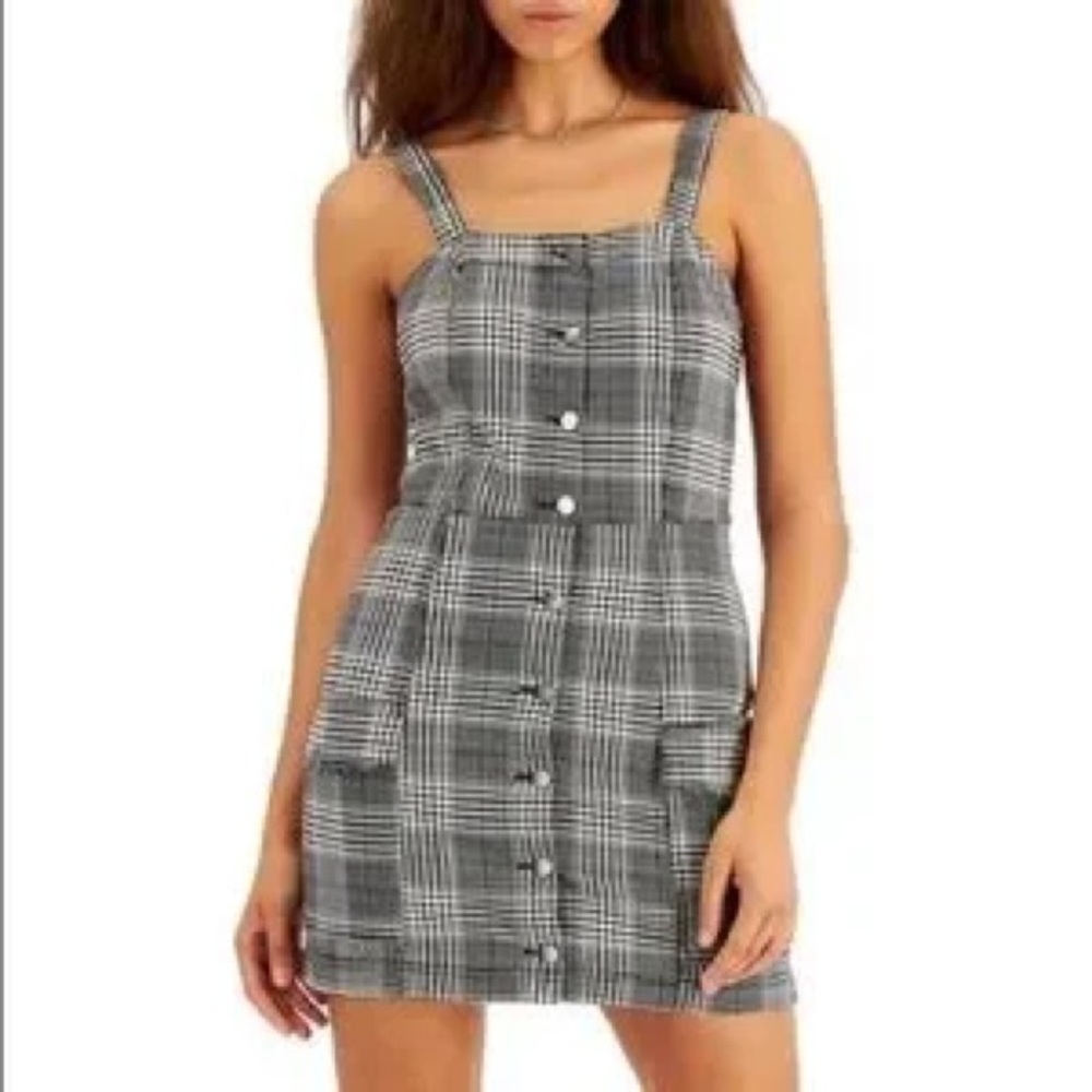 Tinseltown Black and White Checkered Mini Dress